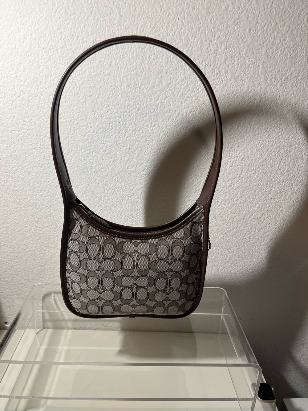 Coach Brown Signature Canvas Shoulder Bag